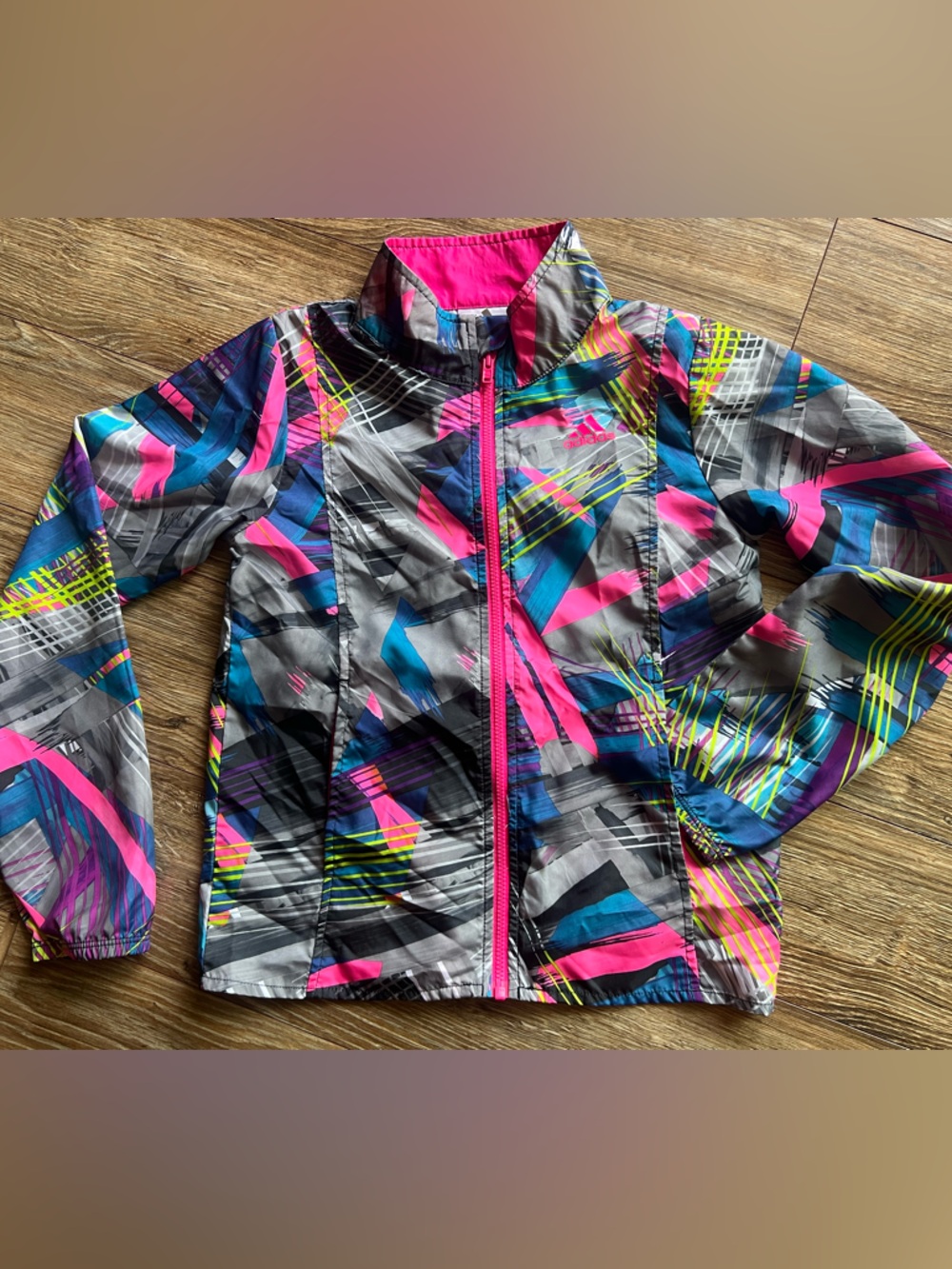 Adidas Girls Multi-Color Windbreaker Jacket